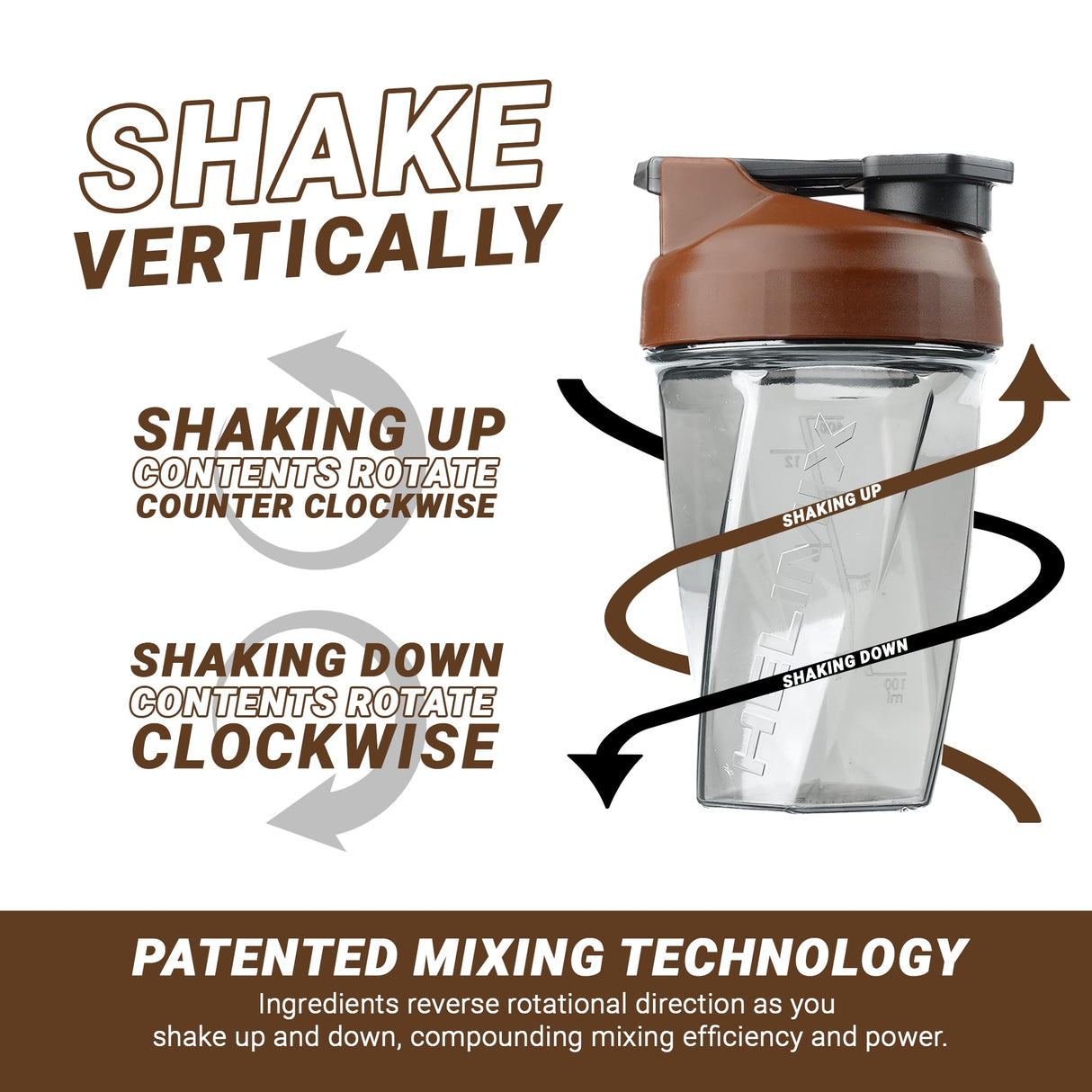 HELIMIX 1.5 Vortex Blender Shaker Bottle Holds Upto 20oz | No Blending Ball or Whisk | USA Made | Portable Pre Workout Whey Protein Drink Shaker Cup | Mixes Cocktails Smoothies Shakes | Top Rack Safe