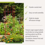 Gardener's Supply Company Lifetime Tomato Cages, Red, Set of 4