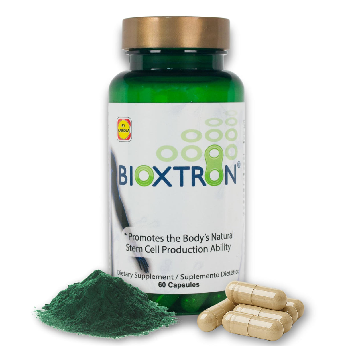 Bioxtron Natural Stem Cell Supplement Capsules - Blue Green Algae and Spirulina - Supports Energy, Joint, Muscle, Immune Health - Stem Cell Regenerator - 60 Capsules (30 Servings)