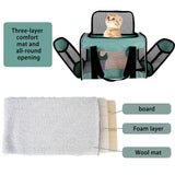 Cat Carrying Case - Pet Carrier, Up to 30Lbs Soft Sided Protable and Breathabl Pet Travel Carrier, Pet Travel Carrier Removable Fleece Pad, Collapsible for Large Cats Small Dogs(X-Large, Green)