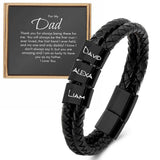 DayOfShe Fathers Day Personalized Gift for Dad Husband Grandpa Custom Bracelet with Names for Men Best Dad Ever Bracelet Fathers Gifts from Daughter Son