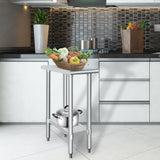 HARDURA Stainless Steel Table 24X12 Inches with Undershelf and Galvanized Legs NSF Heavy Duty Commercial Prep Work Table for Restaurant Kitchen Home and Hotel
