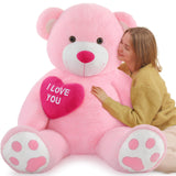 BENINY Giant Teddy Bear 52" - Big Stuffed Animal with Heart - Large I Love You Teddy Bear Plush Toys for Kid Christmas Birthday - Valentines Bear Gift for Girlfriend Wedding