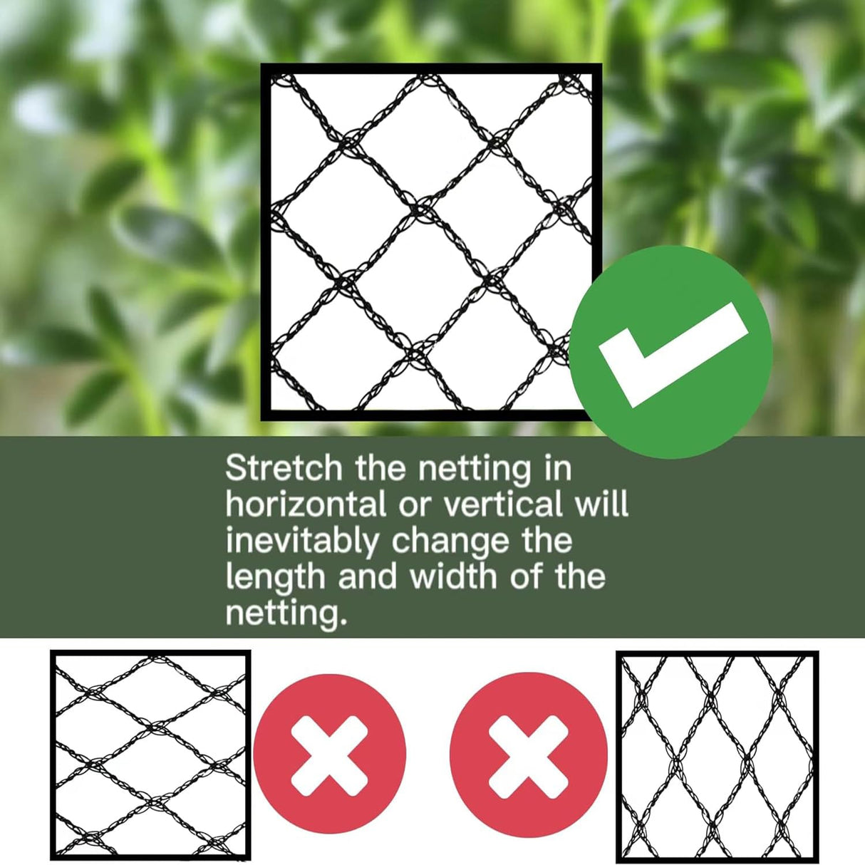 Junkogo Bird Netting 50x50 Ft, 1 in Mesh Heavy Duty Garden Netting