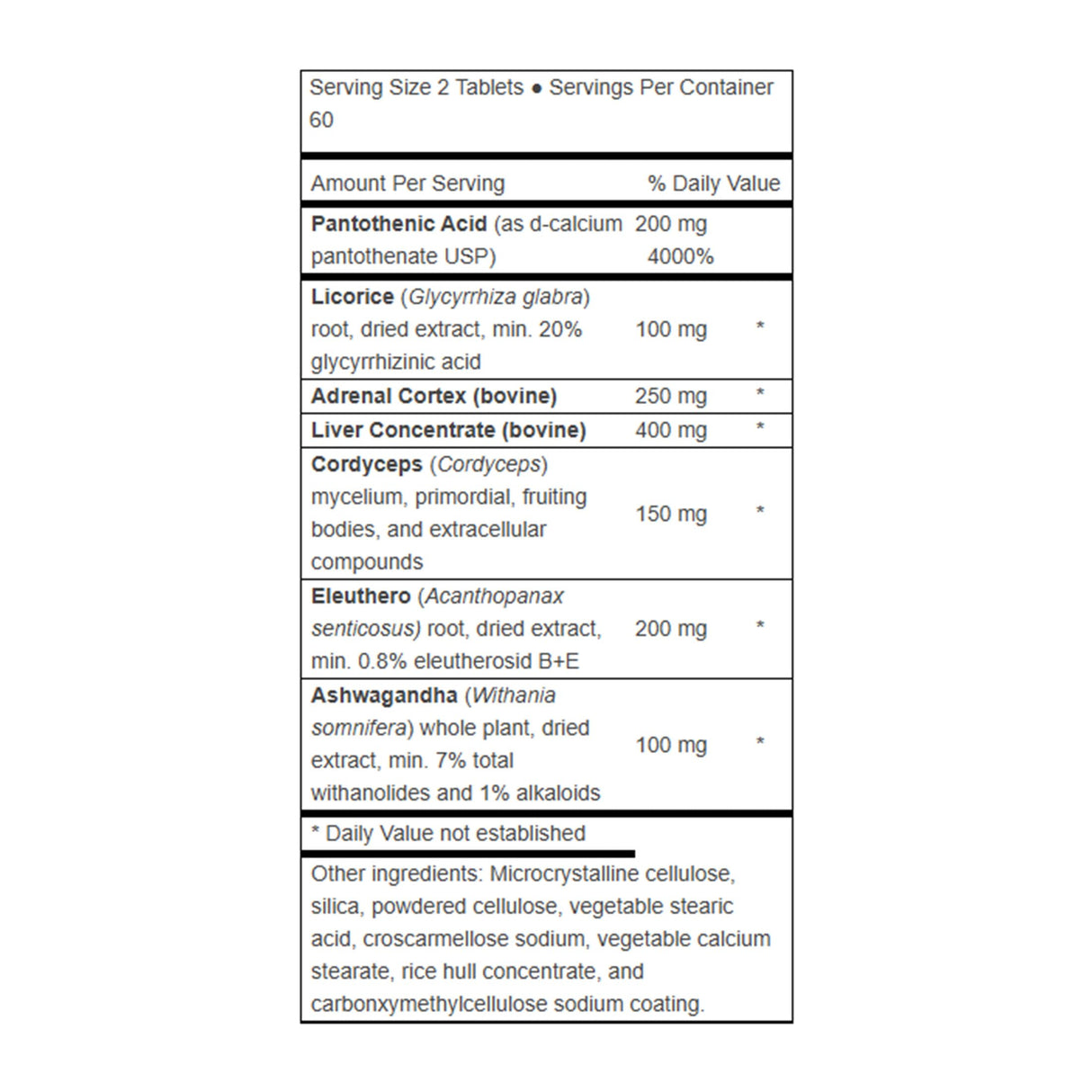 ADVANCED BIONUTRITIONALS – Advanced Adrenal Factor, Adrenal Gland Support for Cortisol, Energy, Adrenal Gland Function, Adrenal Cortex Extract, Non GMO, Gluten Free, Dairy Free, Vegan (120 Tablets)