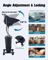 Electric Portable Shampoo Bowl Hair Washing Station, Hair Washing Tray for Sink at Home, Portable Salon Sink Wash Basin for Hairstylist (Black, with 2 Bucket)