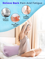 Lower Back Pain Relief Pillow for Sleeping Memory Foam Lumbar Support Pillow for Side Back Sleepers - Ergonomic Cooling Waist Pillow - Back Pain Relief Wedge Cushion Bolster Pillow for Bed, Car, Sofa