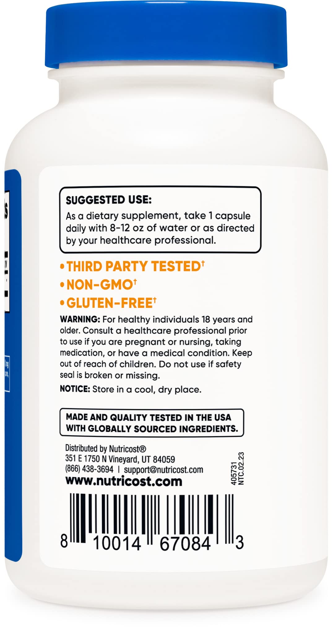 Nutricost Ox Bile Capsules 125mg, 240 Capsules - Non-GMO