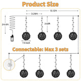 Outdoor Christmas Balls Lights 4 Pack Hanging 7.9" LED Garden Sphere Tree Lights 8 Modes Waterproof Glow Globe Lights with Memory Timer Plug for Party Yard Porch Eave Patio Xmas Decorations-Warm White