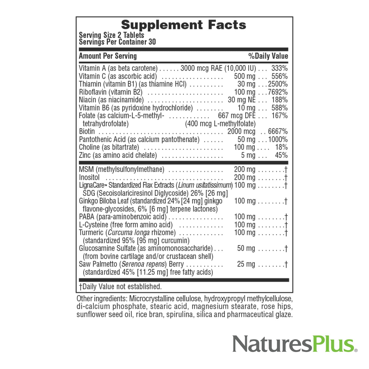 NaturesPlus Women’s Ultra Hair Plus - 60 Sustained Release Tablets, Pack of 2 - Nutritional Support for Healthy Hair Structure - Gluten Free - 60 Total Servings