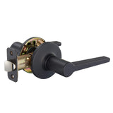 Amazon Basics Manchester Passage Lever Door Handle - Keyless, Reversible, Fits 1-3/8" to 1-3/4" Doors, Adjustable Latch, Matte Black, 1-Pack