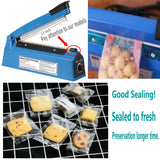 Impulse Heat Sealer Manual Bags Sealer Heat Sealing Machine 12 Inch Impulse Sealer Machine for Plastic Bags PE PP Bags with Extra Replace Element Grip