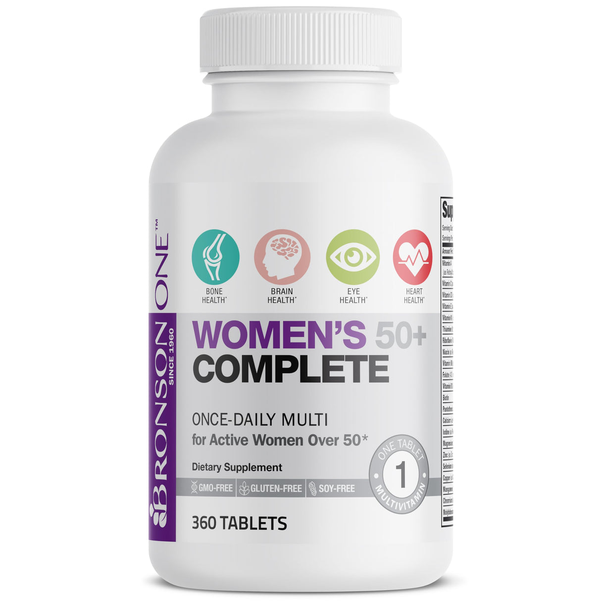 Bronson ONE Daily Women’s 50+ Complete Multivitamin Multimineral, 360 Tablets