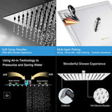 NearMoon Rain Shower Head, High Flow Stainless Steel Square Rainfall Shower, Waterfall Bath Shower Body Covering, Ceiling or Wall Mount (12 Inch, Chrome Finish)