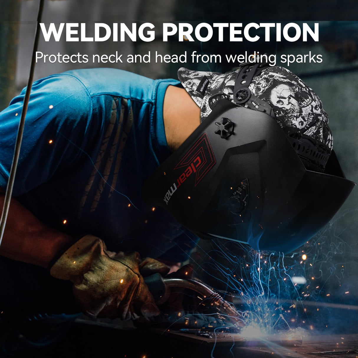 ARCCAPTAIN Reversible Welding Caps, 8 Panel Protective Welding Cap, 10 oz Fireproof Cotton Comforts for Safety and Protection While Welding to Men Women, 7 1/4