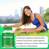 etheray Moringa Capsules, Pure Moringa Powder 800mg per Serving - Rich in Antioxidants Multi Minerals & Vitamins | Green Superfood - Supports Energy, Skin Health, Gut Health - 60 Capsules