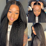 HAKDTFA Yaki Straight Bundles Kinky Straight Bundles Human Hair 16 18 20 Inch 3 Bundles 12A 100% Unprocessed Brazilian Kinkystraight Bundles Human Hair Natural Black