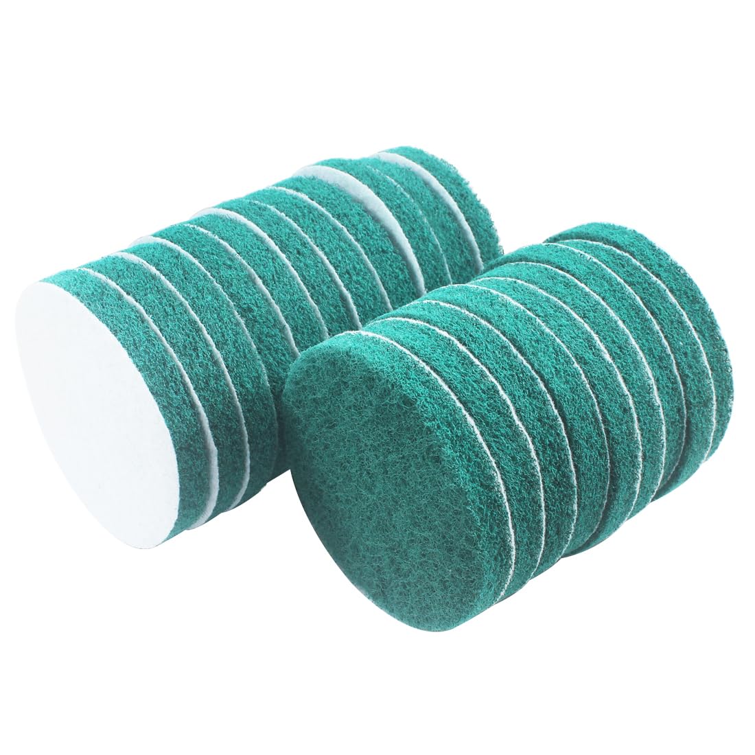 JUNLIXN 5 Inch 180 Grit Drill Brush Scrubber Scouring Pads, 20 Pcs Hook & Loop Power Scrubber Scouring Pad for Rotary Tools, Random Orbital Sander (Green)