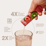 Cure Hydration | Plant-Based Electrolyte Drink Mix | No Added Sugar | FSA & HSA | Dehydration Relief Powder Made with Coconut Water | Non-GMO | Vegan | Pouch of 14 Packets - Strawberry Kiwi