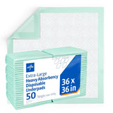 Medline Super Absorbent Underpad, 36" x 36", 50 Count, Extra Large Disposable Incontinence Pads, Protective Bed Pads, Chucks, For Kids, Adults, Elderly, Furniture & Surface Protection Pee Pad