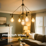 GvvooHome Dimmable E26 LED Bulb 6W, 60 watt Equivalent, Vintage LED Edison Bulbs 2700K Soft White, A19 Clear Glass LED Light Bulb for Ceiling Fan, 90+CRI, 600LM, 6 Pack