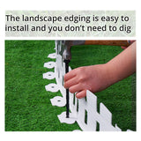 Garden Edging 33FT x 4.1~4.9IN Tall, Landscape Edging Borders with 60pcs Plastic Stakes,Arched Design White Flexible Lawn Edging Border, No Digging Edge Fence DIY for Tree Flowerbeds Grass Yard