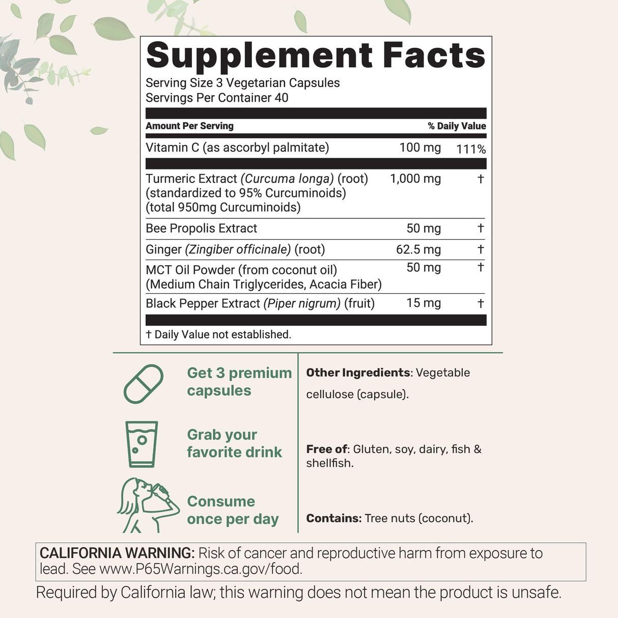 Micro Ingredients Pure Turmeric Curcumin Supplement 1,000mg – 95% Curcuminoids with Black Pepper & Ginger – High Absorption for Joint & Antioxidant Support* – Filler Free, 240 Veggie Capsules
