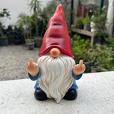 Middle Finger Gnome Statue 7.8in， Naughty Garden Gnome Statue Decoration and Lawn Ornament - Funny Garden Gnomes for Outdoor or Home Decor