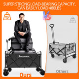 300L Wagons Carts Foldable Collapsible with Big All-Terrain Beach Wheels