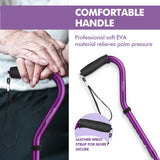 GPTCAMP G1 Walking Stick, Walking Cane for Women & Men with Wrist Strap, Lightweight & Sturdy Offset EVA Handle, Large Quad Base, Self Standing for Seniors and People with Injuries & Recovery