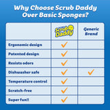 Scrub Daddy 6 Kitchen Sponges & 1 Daddy Caddy Dish Sponge Holder - BPA Free & Made with Polymer Foam - Stain & Odor Resistant, Scratch-Free Multipurpose Scrubbers