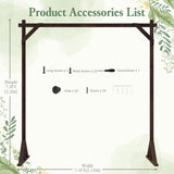 Fomcet Wooden Wedding Arch Frame Square Wood Arch Backdrop Stand 7.2ft