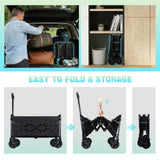 280LBS Collapsible Wagon Cart Foldable, Lightweight Grocery Cart with Wheels
