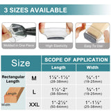 24 Pcs Chair Leg Floor Protectors Rectangle, Silicone Felt Furniture Leg Pads Caps Covers for Hardwood Floors, Fit L:1-1/8" to 1-1/2", W:3/4" to 1"