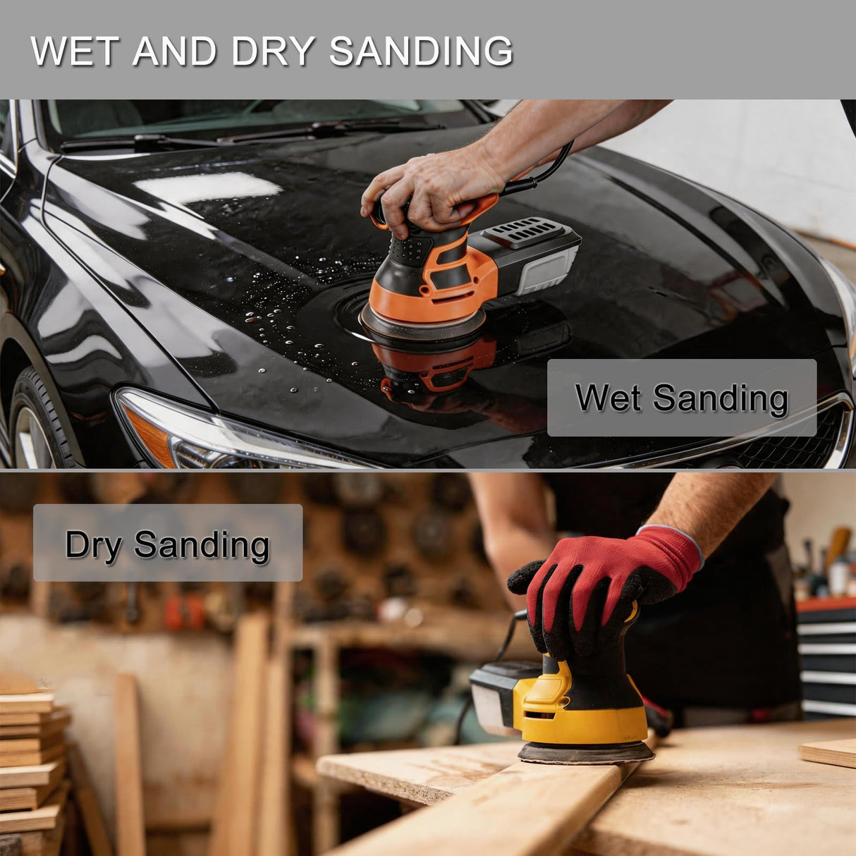 100 Pcs 5 Inch Sanding Discs Hook & Loop 8 Holes Wet Dry Sandpaper 180 240 320 400 600 800 1000 1500 2000 3000 Assortment Grits Silicon Carbide Orbital Sander Sand Paper for Wood Automotive Metal