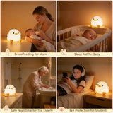 FAMIDUO Duck Night Light, Cute DoDo Duck Lamp, Squishy Silicone Dimmable Bedside Light for Baby Nursery with Timer, Rechargeable Touch Nightlight for Boys Girls Room Decor, Birthday Gift for Kids