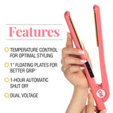 CHI Ceramic Series Flat Iron, Hair Straightener for Silky, Smooth Hair, 1" Iron, Sweet Coraline