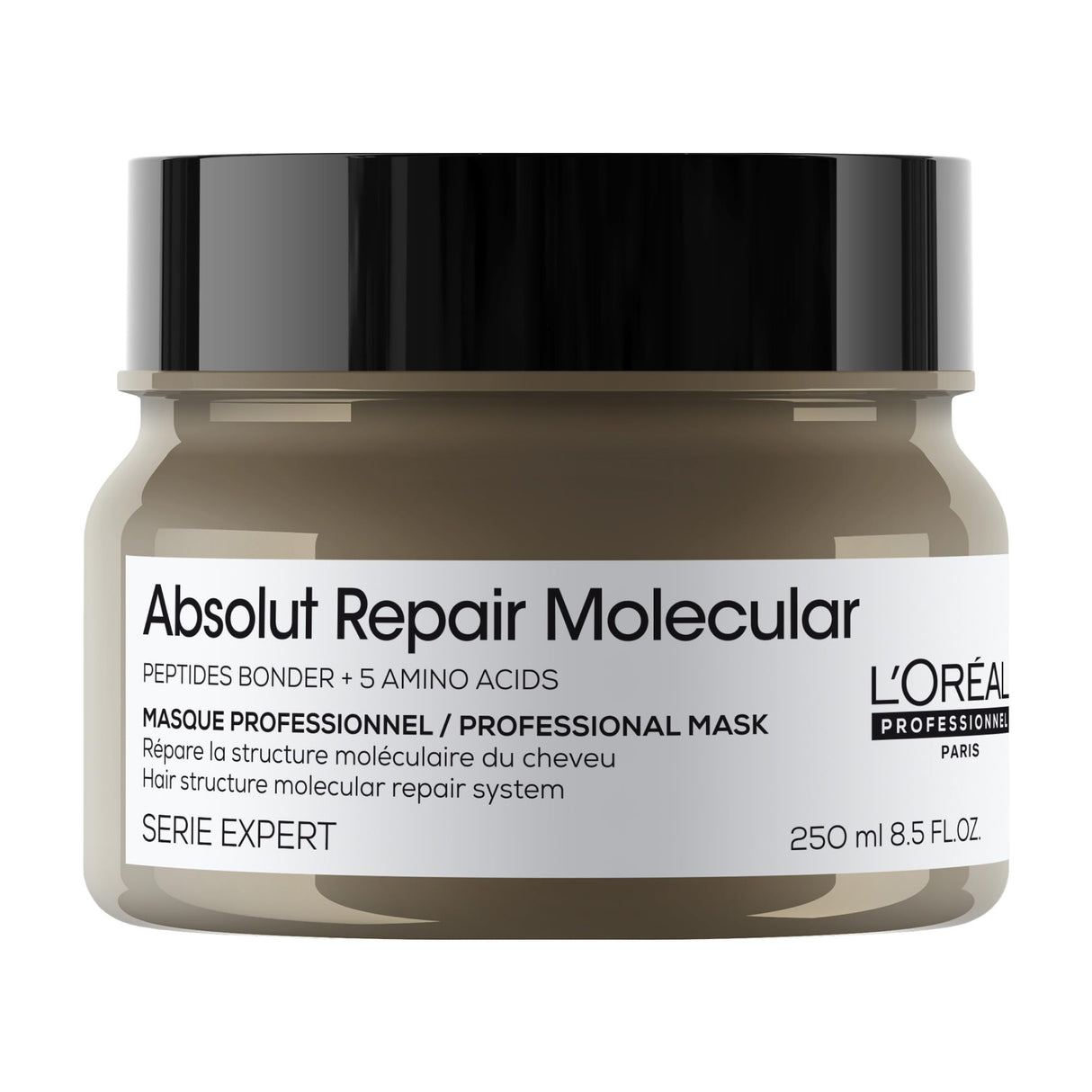 L’Oréal Professionnel Absolut Repair Molecular Hair Mask - Repairs Damage & Restores Strength For Extremely Dry Damaged Hair, Extra Detangling & Hydration, Peptides Bonder