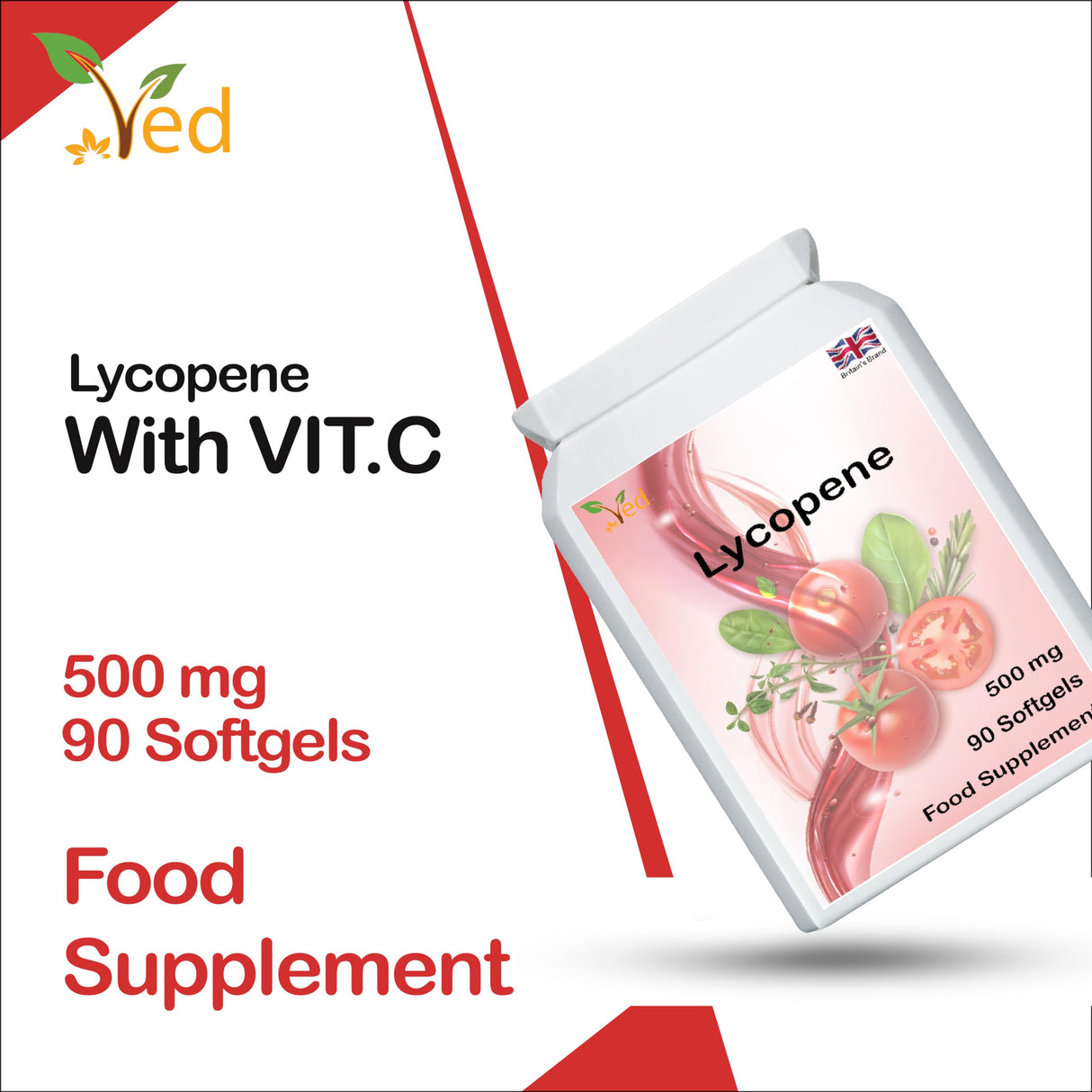 2 Pack Lycopene 500 mg | 90 Softgel, 6 Month Supply.