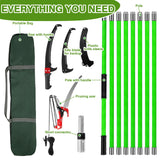 Pterying Pole Saws for Tree Trimming - 7.3-27 ft Manual Tree Trimmer with Sharp Steel Blade and Scissors, Long Reach High Branch Cutter for Garden Landscaping Pruning Palms Shrubs Fruit Trees