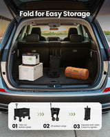 120L Wagons Carts Foldable, Collapsible Wagon Cart with 220 lbs Max Load and Expandable Storage, Heavy-Duty Foldable Wagon Cart with Wheels for Groceries, Shopping, Sport, Beach, Garden and Camping