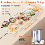 Vitaler Warming Mat for Food, (XXL 35”x16”) Electric Warming Trays, Upgrade Graphene Fast Full-Surface Heating Mat for Food with 6 Level Temp, 6 Hours Timer, Food Warmer Pad with Heat-Insulating Mat