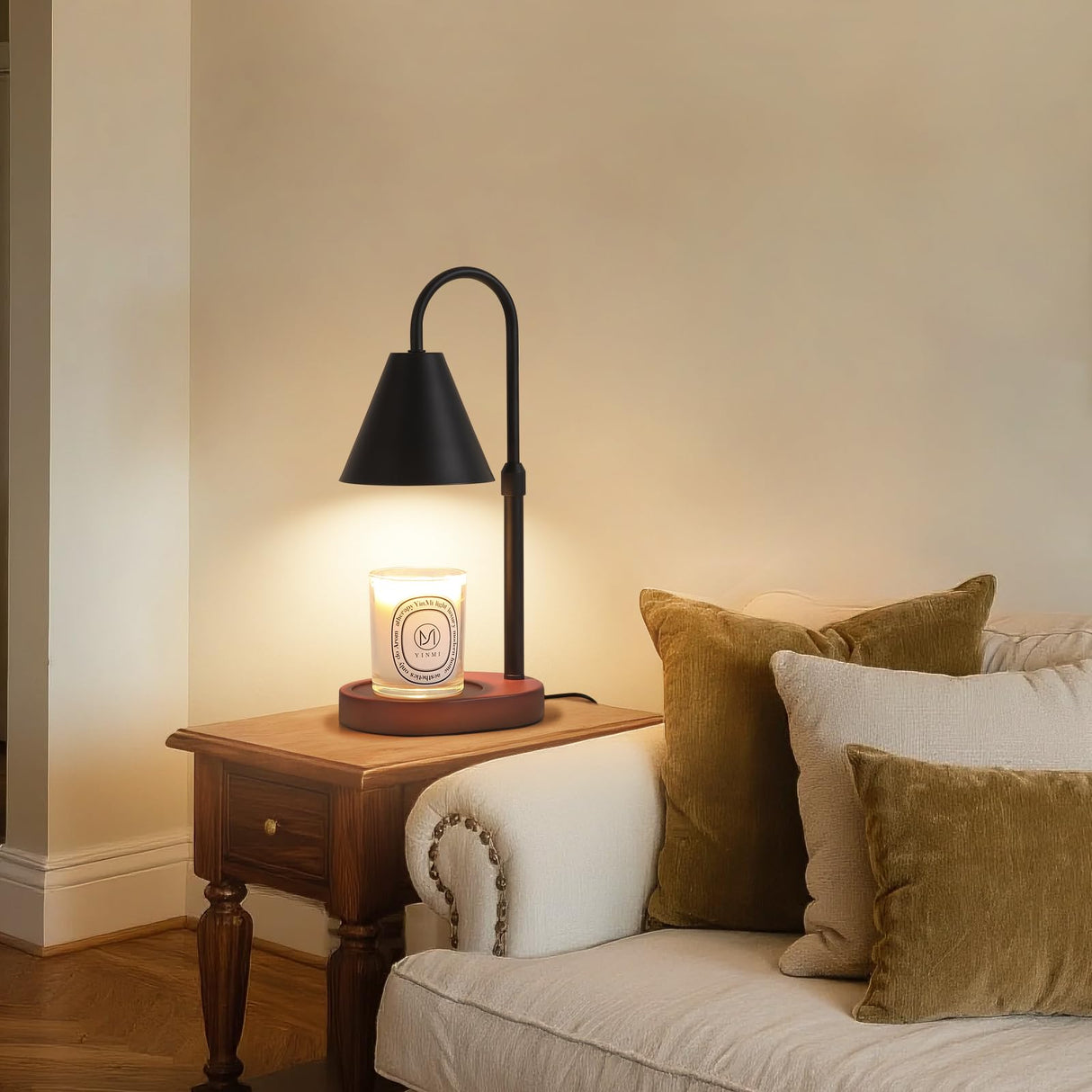 MEIXISUE Black Candle Warmer Lamp with Timer and Dimmer,Mother's Day/Birthday/Christmas Gifts for Mom/Wife,Electric Wax Melt Warmer,Home Decor,Scented Jar Lamp,Adjustable Height,with 2 Bulbs