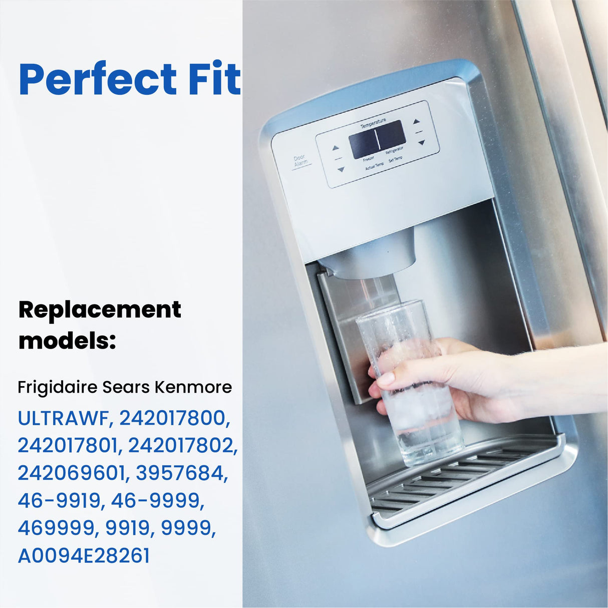 Haprait HP005 Replacement for Frigidaire ULTRAWF, Pure Source Ultra, Kenmore 9999, 469999, 46-9999, A0094E28261 Water and Ice, Height 11 inches, 3 Count