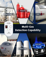 Firlarm Natural Gas Detector, Plug-in Gas Leak Detector for Home, Propane Leak Alarm for RV and Kitchen, with LED Digital Display