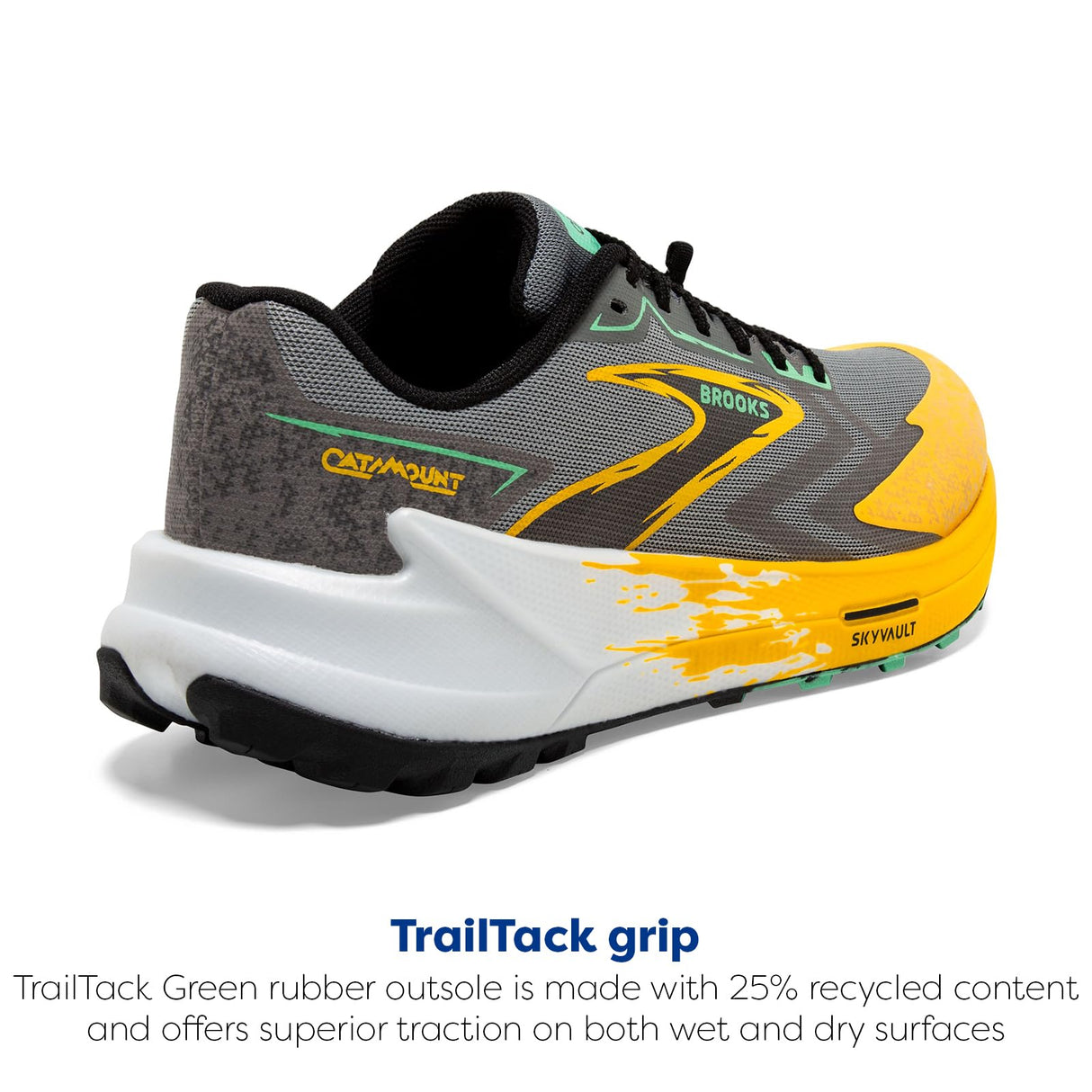 Brooks Men's Catamount 3 Trail Running Shoe - Lemon Chrome/Sedona Sage - 9.5 Medium