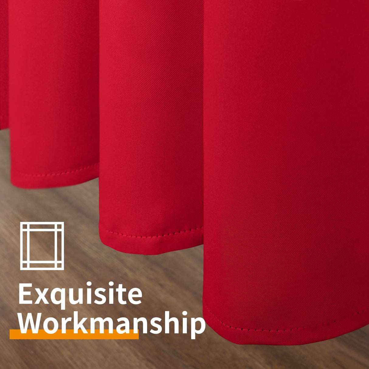 YoungsTex Red Blackout Curtains 63 Inch Length for Bedroom - Grommet Room Darkening Window Drapes Thermal Insulated for Christmas Living Room, 2 Panels, 42 x 63 Inch