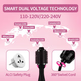 Hair Dryer Brush Negative Ion Anti-frizz Hot Air Volumizer, Hair Dryer Brush, Styler, 110V-120V/220V-240V Dual Voltage, European and Travel Use