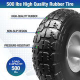 4 Pcs 4.10/3.50-4 Flat Free Tires and Dolly Wheel,10" Solid Non-inflated Tires Wheels with 5/8 Ball Bearings, 2.24" Offset Hub for Wheelbarrow, Wagon Carts, Trolley, Hand Truck, Various Tool Carts