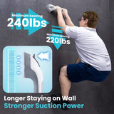 TAILI Shower Grab Bar Glow in The Dark, 2 Pack 12.2 in Grab Bars for Bathtubs and Showers,Shower Handles Shower Rails for Seniors and Elderly,Bathroom Safety Grip Removable No Drilling Waterproof Grey